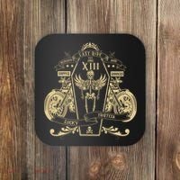 Lucky 13 Thirteen Memento Mori Last Ride Skeleton Biker Coaster thumb 0