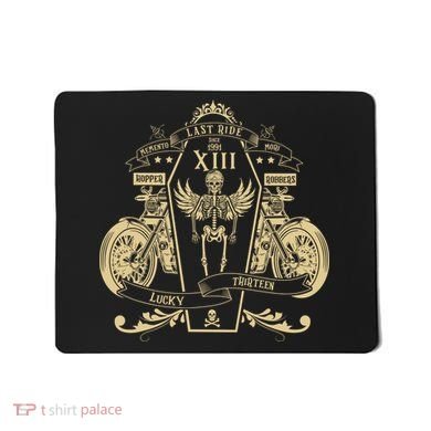 Lucky 13 Thirteen Memento Mori Last Ride Skeleton Biker Mousepad
