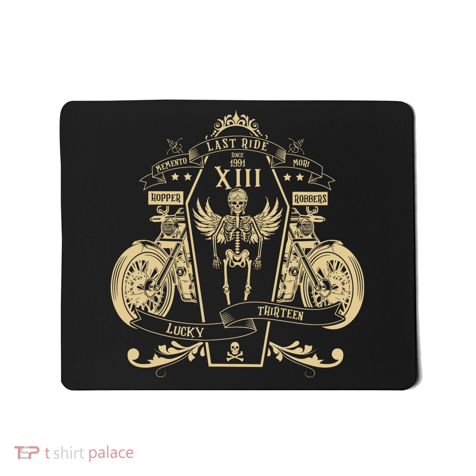 Lucky 13 Thirteen Memento Mori Last Ride Skeleton Biker Mousepad
