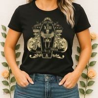 Lucky 13 Thirteen Memento Mori Last Ride Skeleton Biker Women's T-Shirt thumb 2