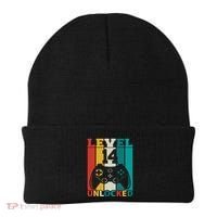 Level 14 Unlocked Video Game 14th Birthday Gamer Gift Beanie thumb 0