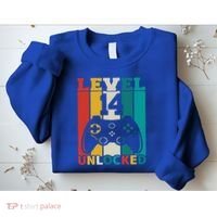 Level 14 Unlocked Video Game 14th Birthday Gamer Gift Sweatshirt thumb 2