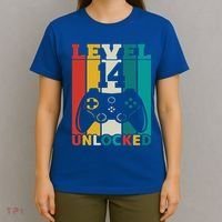 Level 14 Unlocked Video Game 14th Birthday Gamer Gift T-Shirt thumb 4