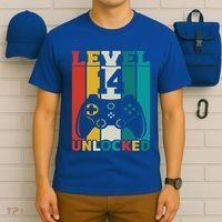 Level 14 Unlocked Video Game 14th Birthday Gamer Gift T-Shirt thumb 6