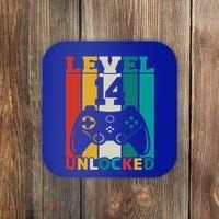 Level 14 Unlocked Video Game 14th Birthday Gamer Gift Coaster thumb 0