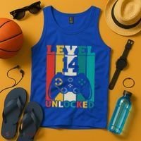 Level 14 Unlocked Video Game 14th Birthday Gamer Gift Tank Top thumb 4