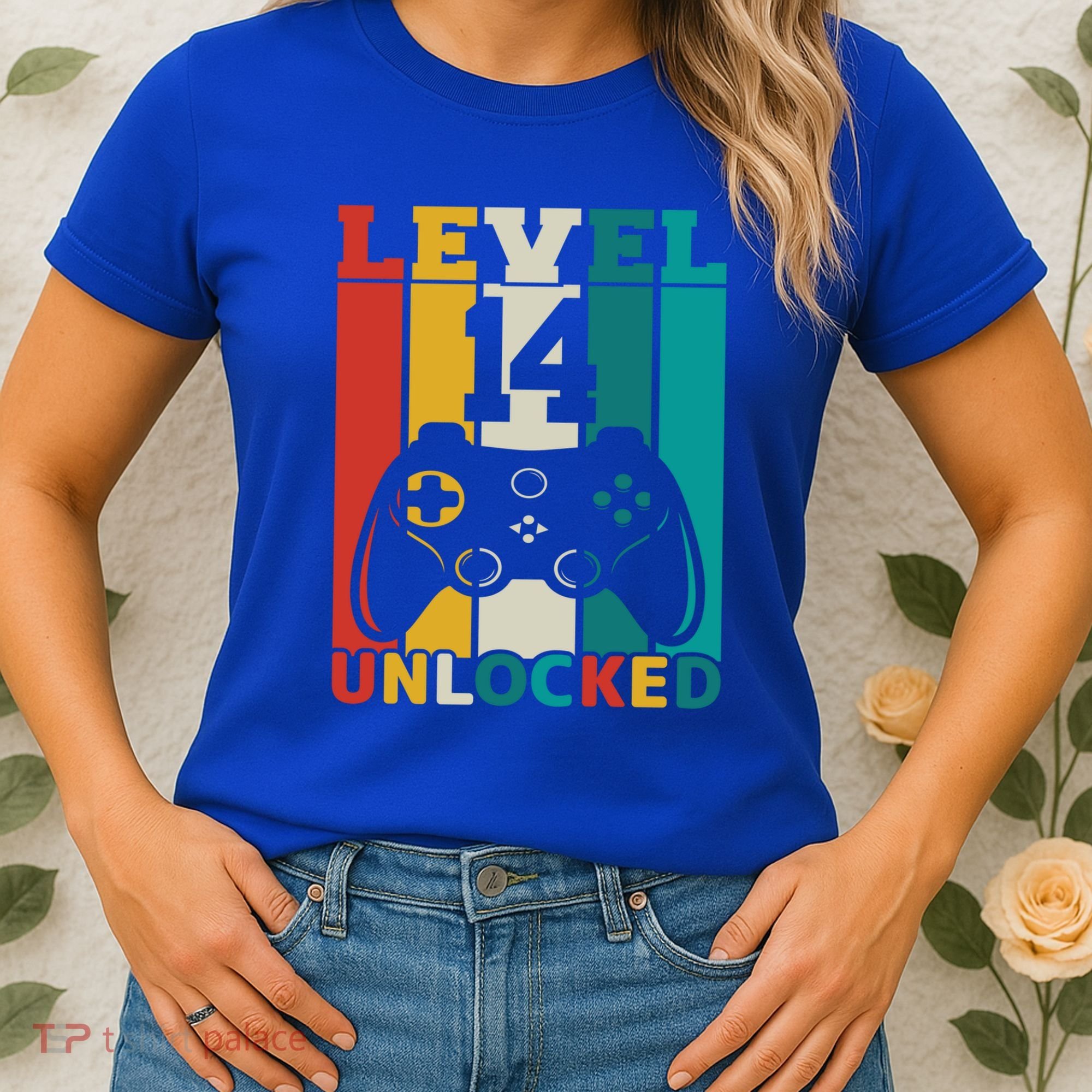 Level 14 Unlocked Video Game 14th Birthday Gamer Gift Women's T-Shirt
