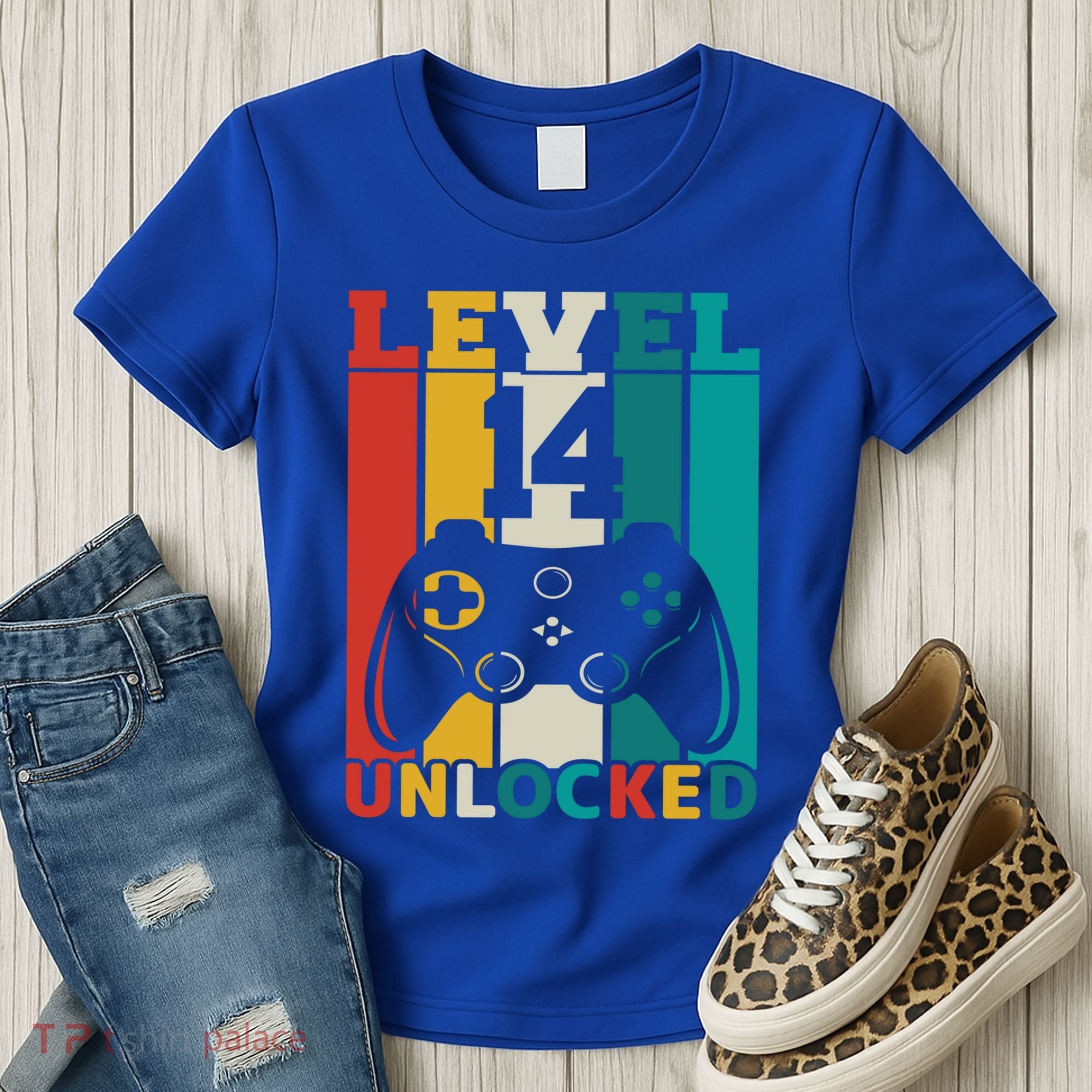 Level 14 Unlocked Video Game 14th Birthday Gamer Gift Women's T-Shirt