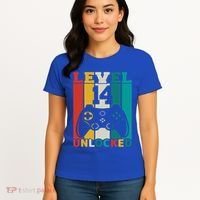 Level 14 Unlocked Video Game 14th Birthday Gamer Gift Women's T-Shirt thumb 4