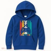 Level 14 Unlocked Video Game 14th Birthday Gamer Gift Kids Hoodie thumb 0