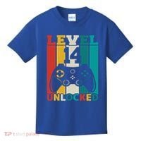 Level 14 Unlocked Video Game 14th Birthday Gamer Gift Kids T-Shirt thumb 0
