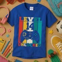 Level 14 Unlocked Video Game 14th Birthday Gamer Gift Kids T-Shirt thumb 3
