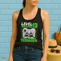 Level 13 Unlocked Teenager 13th Birthday Gamer Women's Tank Top thumb 2