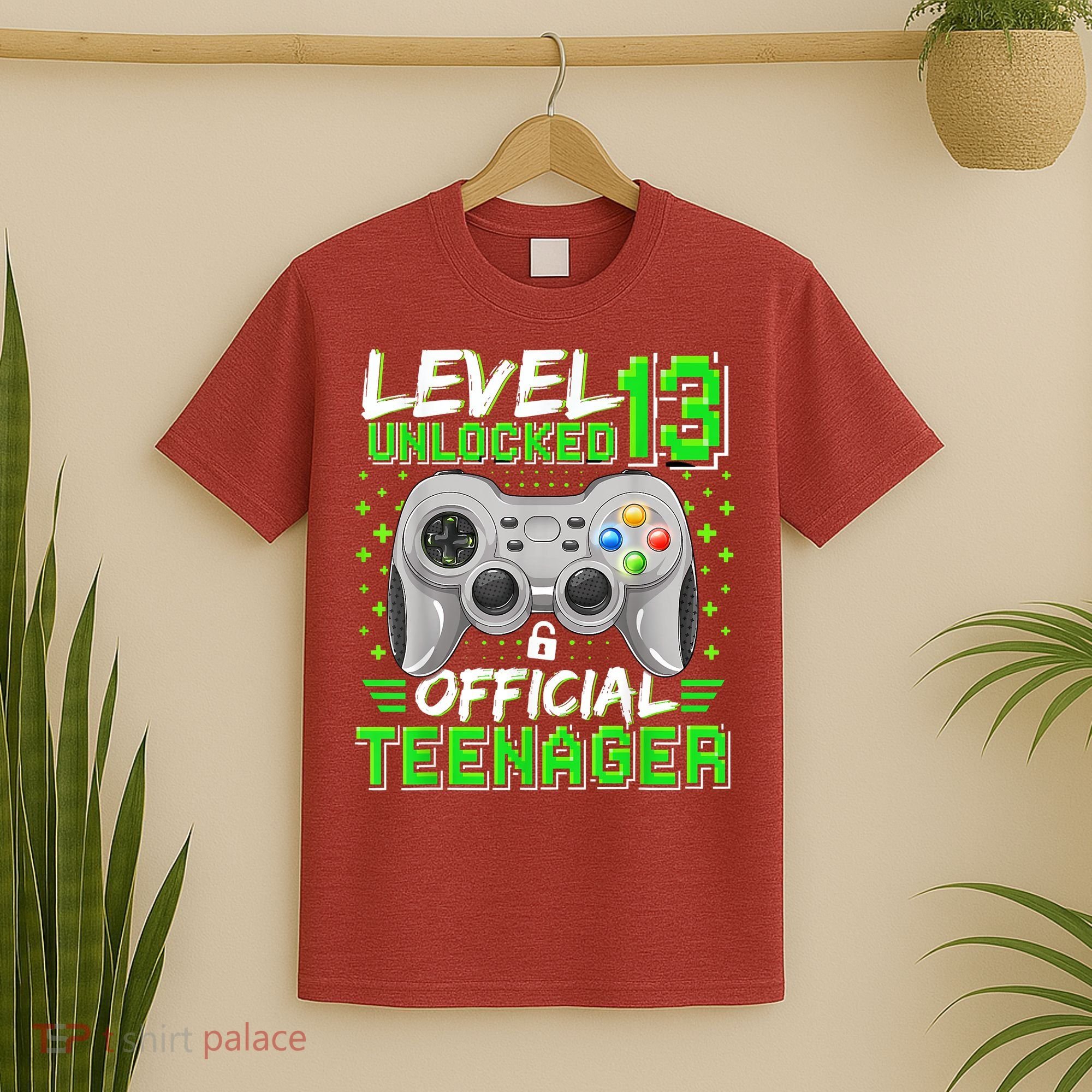 Level 13 Unlocked Teenager 13th Birthday Gamer T-Shirt