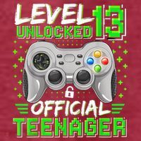 Level 13 Unlocked Teenager 13th Birthday Gamer T-Shirt thumb 5