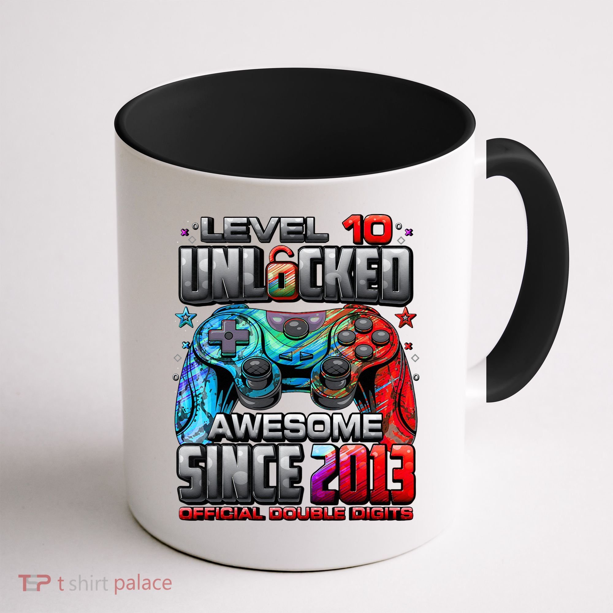 Level 10 Unlocked Awesome Since 2013 10th Birthday Gaming Coffee Mug