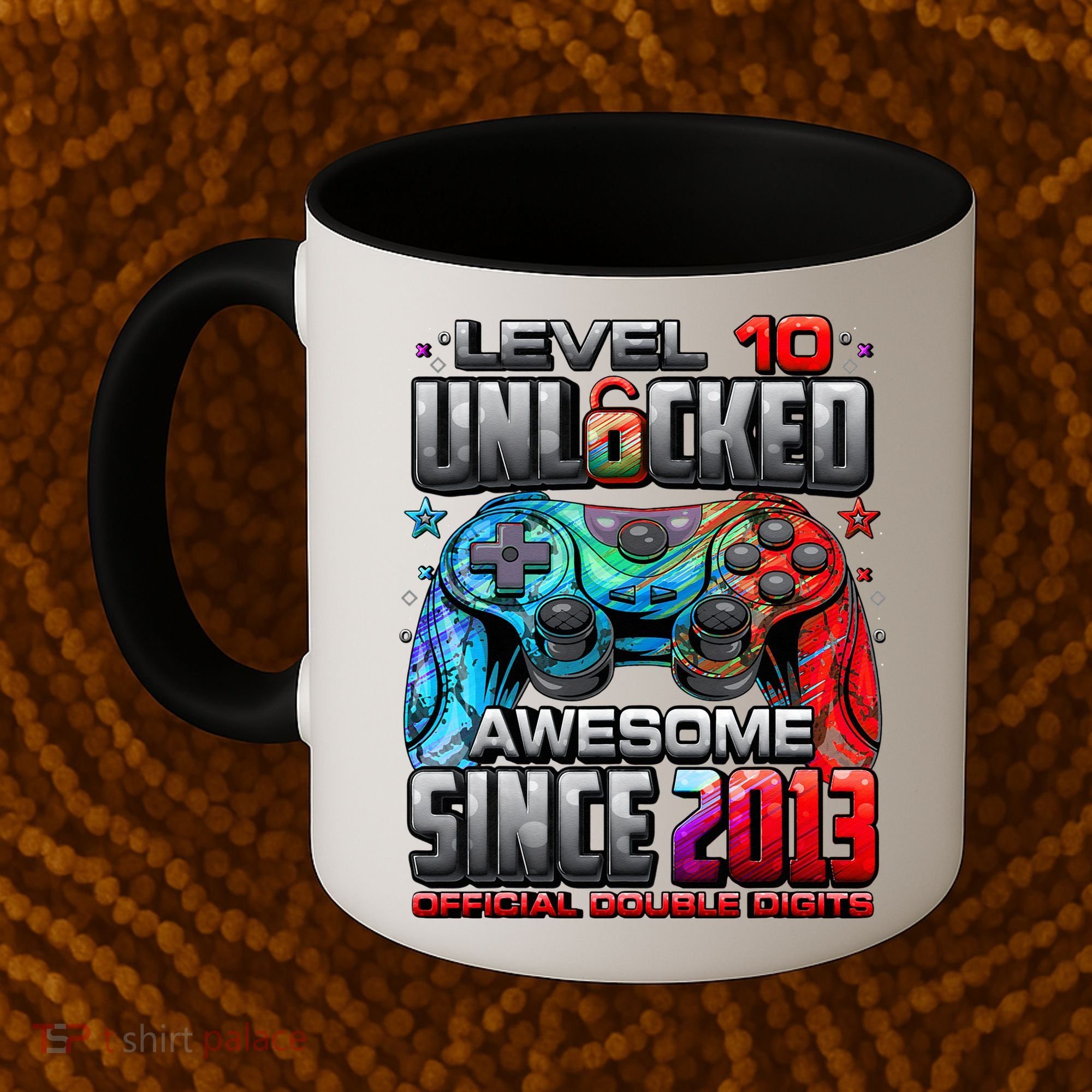 Level 10 Unlocked Awesome Since 2013 10th Birthday Gaming Coffee Mug