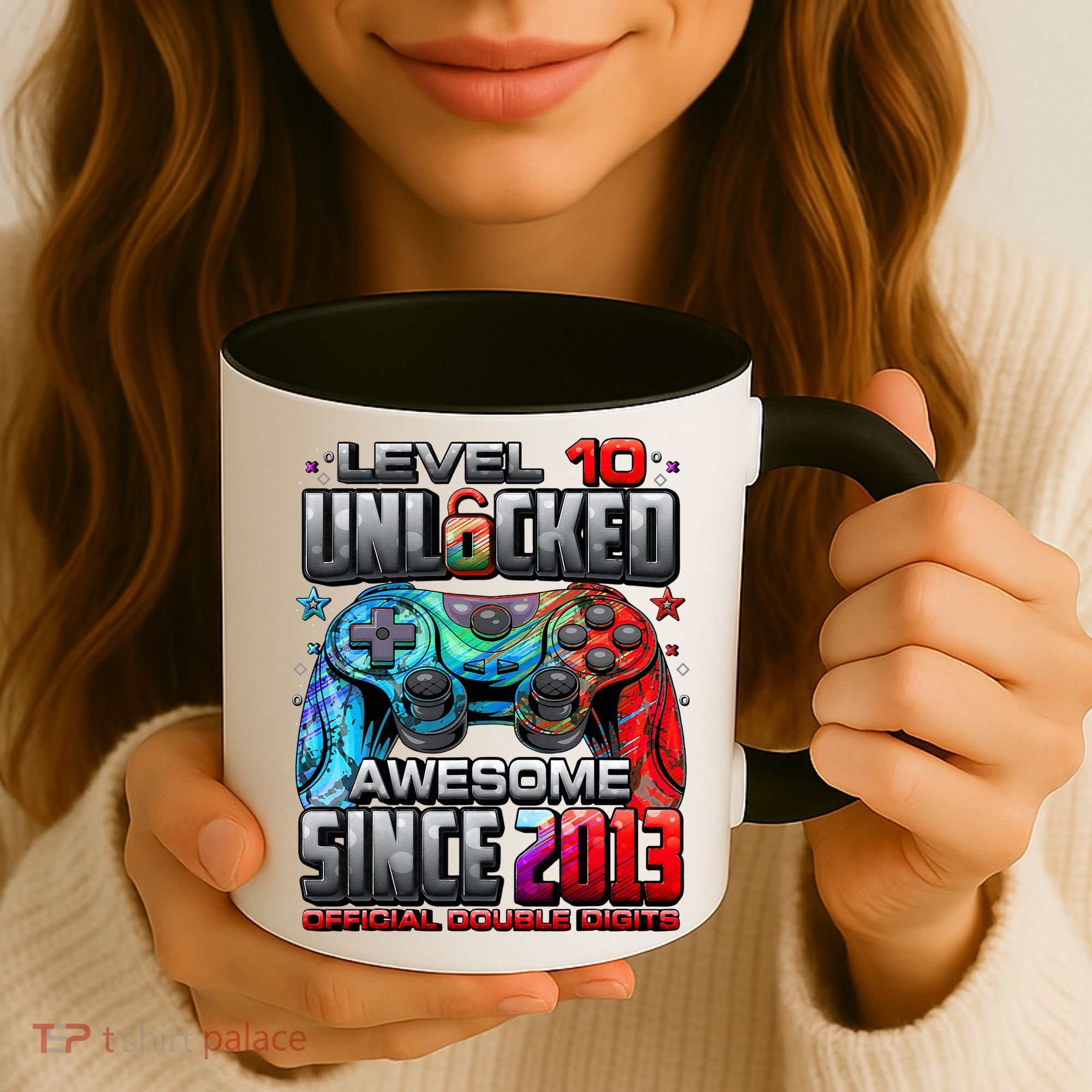 Level 10 Unlocked Awesome Since 2013 10th Birthday Gaming Coffee Mug