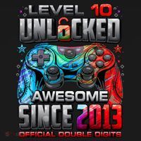 Level 10 Unlocked Awesome Since 2013 10th Birthday Gaming Ornament thumb 1