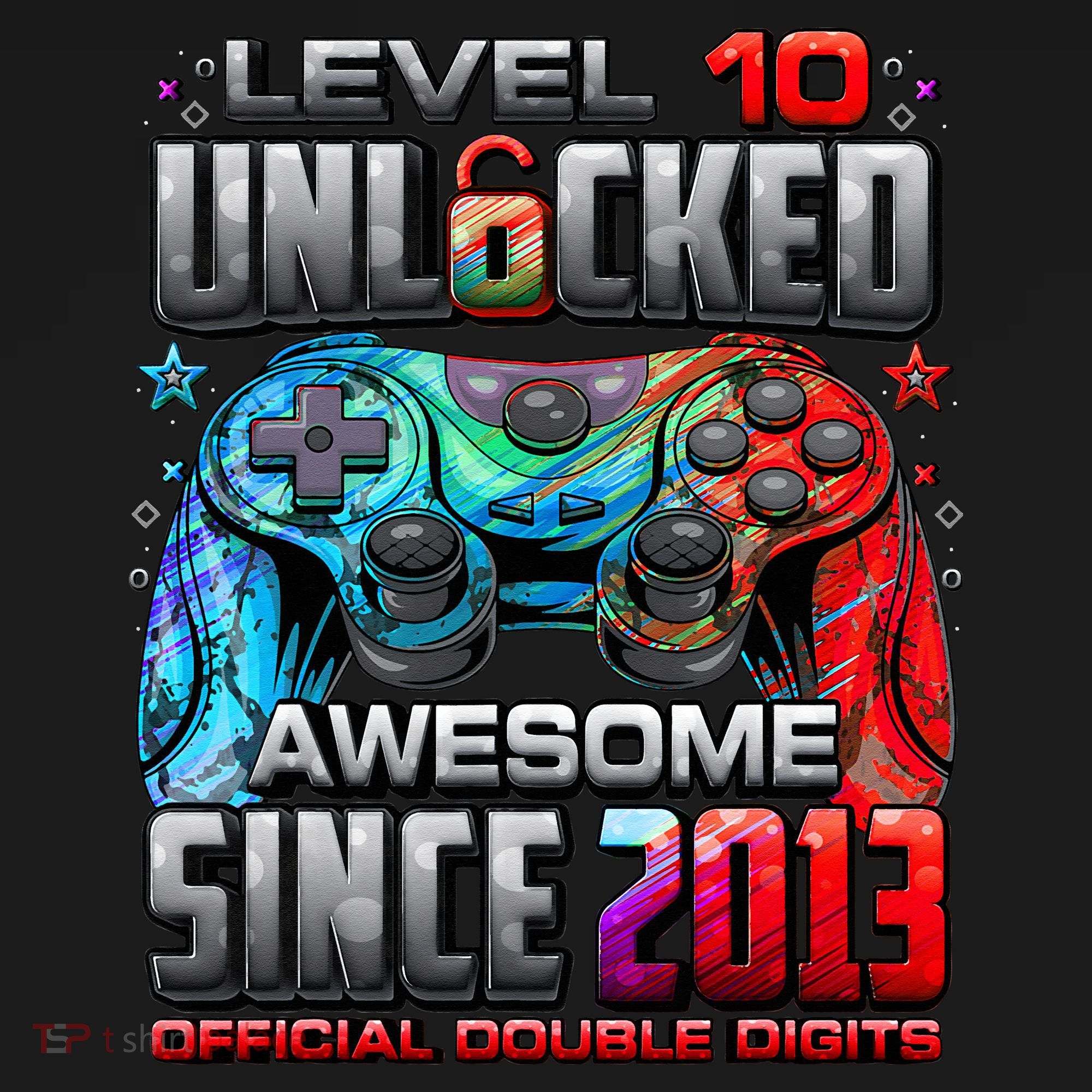 Level 10 Unlocked Awesome Since 2013 10th Birthday Gaming Ornament