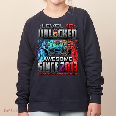 Level 10 Unlocked Awesome Since 2013 10th Birthday Gaming Women's Sweatshirt