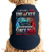 Level 10 Unlocked Awesome Since 2013 10th Birthday Gaming Doggie Tank thumb 0