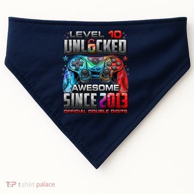 Level 10 Unlocked Awesome Since 2013 10th Birthday Gaming USA-Made Doggie Bandana