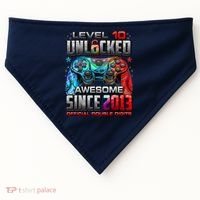 Level 10 Unlocked Awesome Since 2013 10th Birthday Gaming USA-Made Doggie Bandana thumb 0