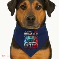 Level 10 Unlocked Awesome Since 2013 10th Birthday Gaming USA-Made Doggie Bandana thumb 1