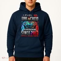 Level 10 Unlocked Awesome Since 2013 10th Birthday Gaming Hoodie thumb 2