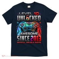 Level 10 Unlocked Awesome Since 2013 10th Birthday Gaming T-Shirt thumb 0