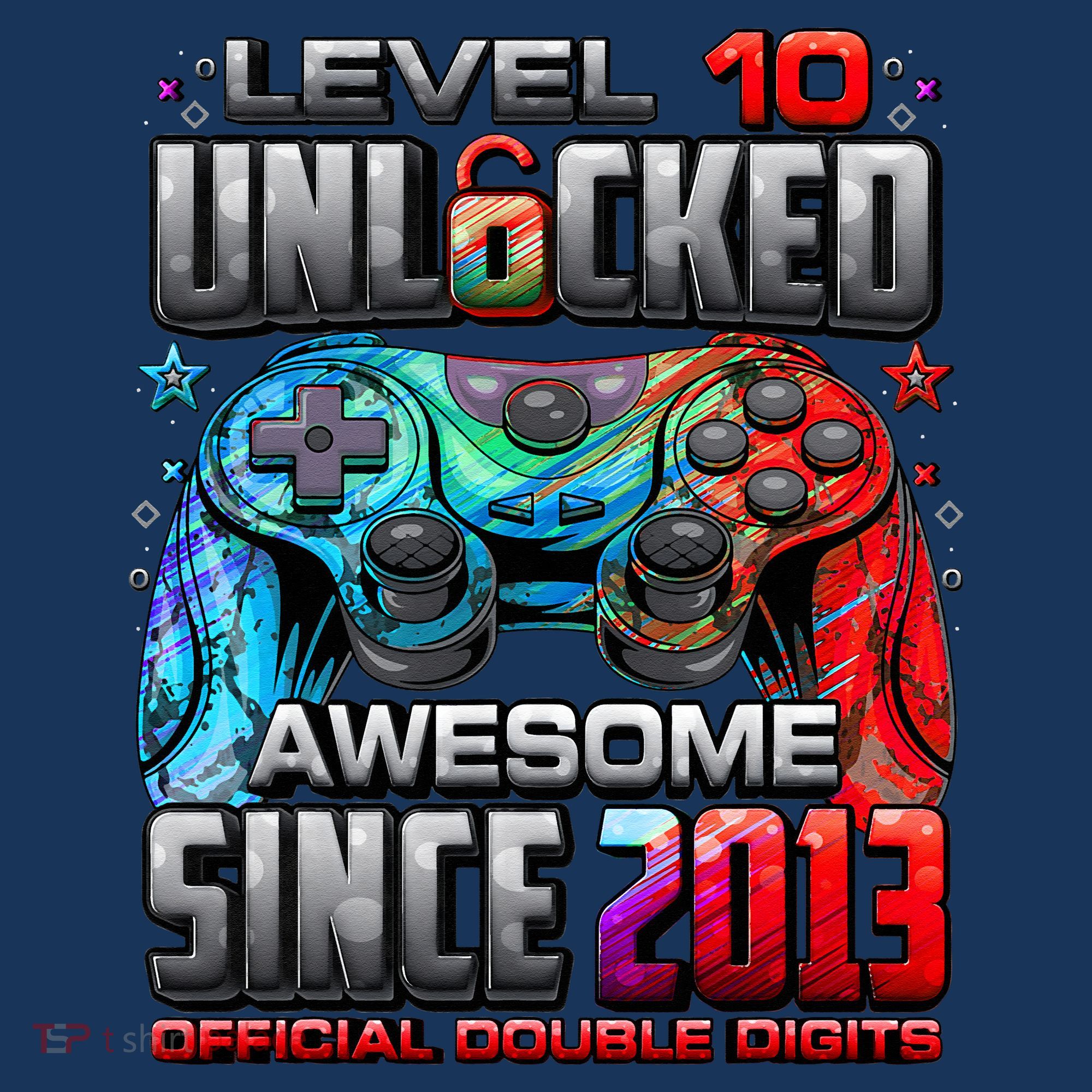 Level 10 Unlocked Awesome Since 2013 10th Birthday Gaming Mousepad
