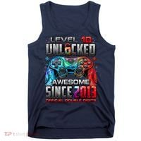 Level 10 Unlocked Awesome Since 2013 10th Birthday Gaming Tank Top thumb 0