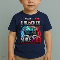 Level 10 Unlocked Awesome Since 2013 10th Birthday Gaming Toddler T-Shirt thumb 2