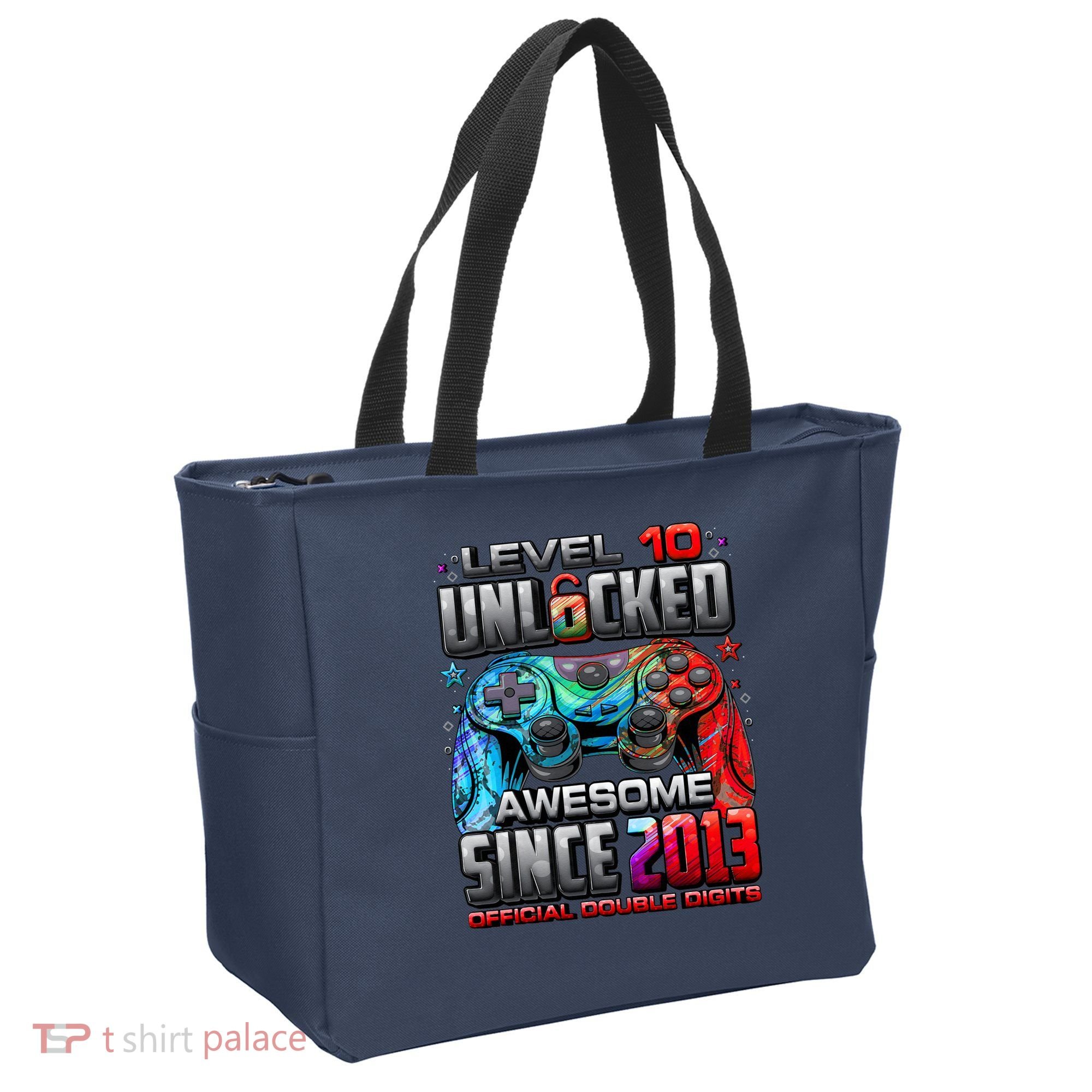 Level 10 Unlocked Awesome Since 2013 10th Birthday Gaming Tote Bag