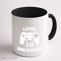 Level 10 Unlocked Video Games 10th Birthday Party Gift Idea Gift Coffee Mug thumb 1