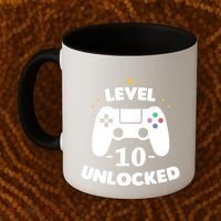 Level 10 Unlocked Video Games 10th Birthday Party Gift Idea Gift Coffee Mug thumb 2