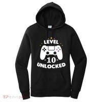 Level 10 Unlocked Video Games 10th Birthday Party Gift Idea Gift Women's Hoodie thumb 0