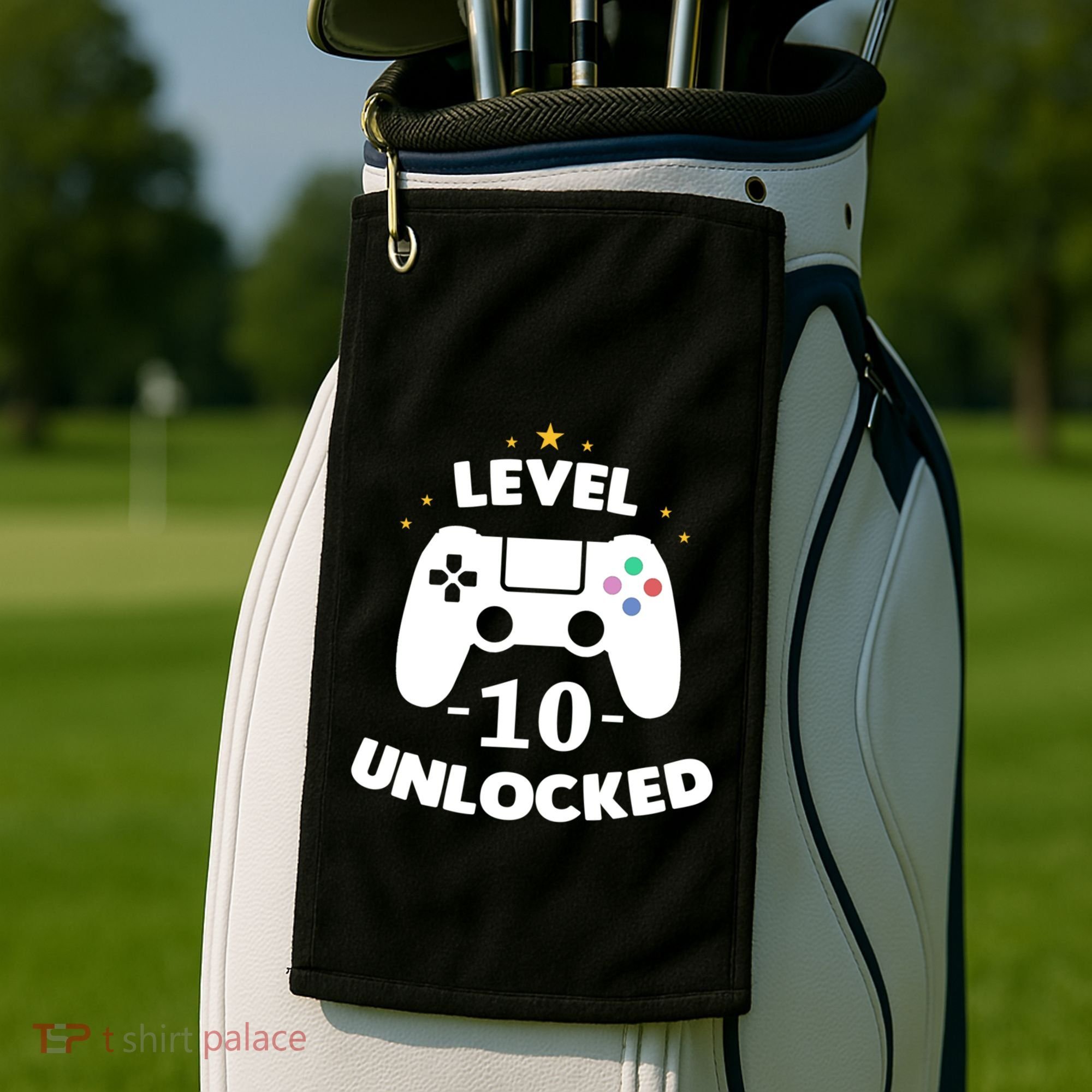 Level 10 Unlocked Video Games 10th Birthday Party Gift Idea Gift Golf Towel
