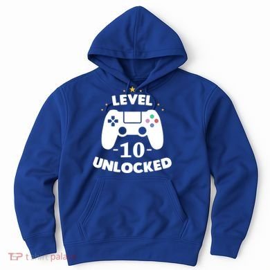 Level 10 Unlocked Video Games 10th Birthday Party Gift Idea Gift Hoodie