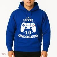 Level 10 Unlocked Video Games 10th Birthday Party Gift Idea Gift Hoodie thumb 2