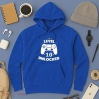 Level 10 Unlocked Video Games 10th Birthday Party Gift Idea Gift Hoodie thumb 3