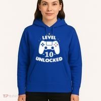 Level 10 Unlocked Video Games 10th Birthday Party Gift Idea Gift Hoodie thumb 5