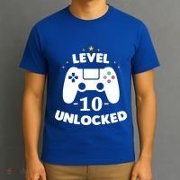Level 10 Unlocked Video Games 10th Birthday Party Gift Idea Gift T-Shirt thumb 3
