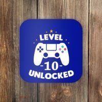 Level 10 Unlocked Video Games 10th Birthday Party Gift Idea Gift Coaster thumb 0