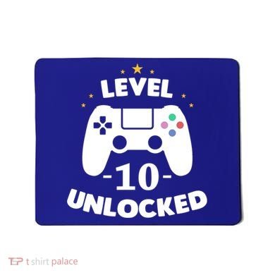 Level 10 Unlocked Video Games 10th Birthday Party Gift Idea Gift Mousepad