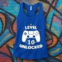 Level 10 Unlocked Video Games 10th Birthday Party Gift Idea Gift Women's Tank Top thumb 3