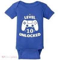Level 10 Unlocked Video Games 10th Birthday Party Gift Idea Gift Baby Bodysuit thumb 0