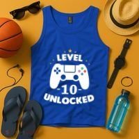Level 10 Unlocked Video Games 10th Birthday Party Gift Idea Gift Tank Top thumb 4
