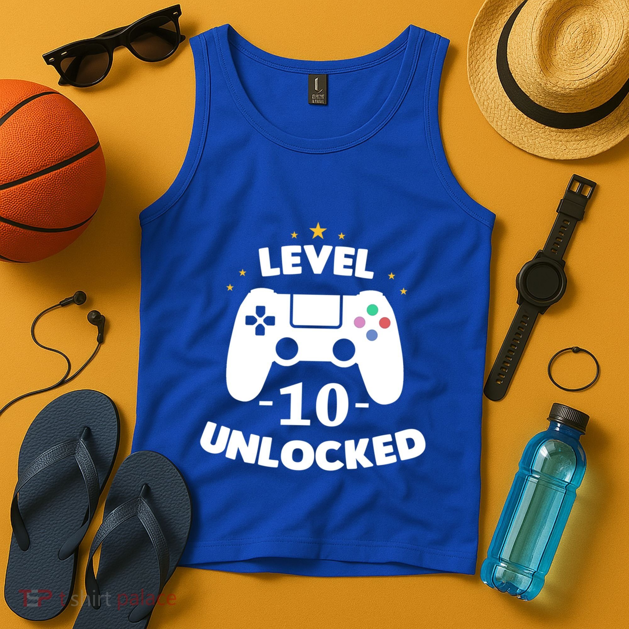 Level 10 Unlocked Video Games 10th Birthday Party Gift Idea Gift Tank Top